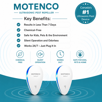 Motenco Shield™ Ultrasonic Pest Repeller For Canadian Homes