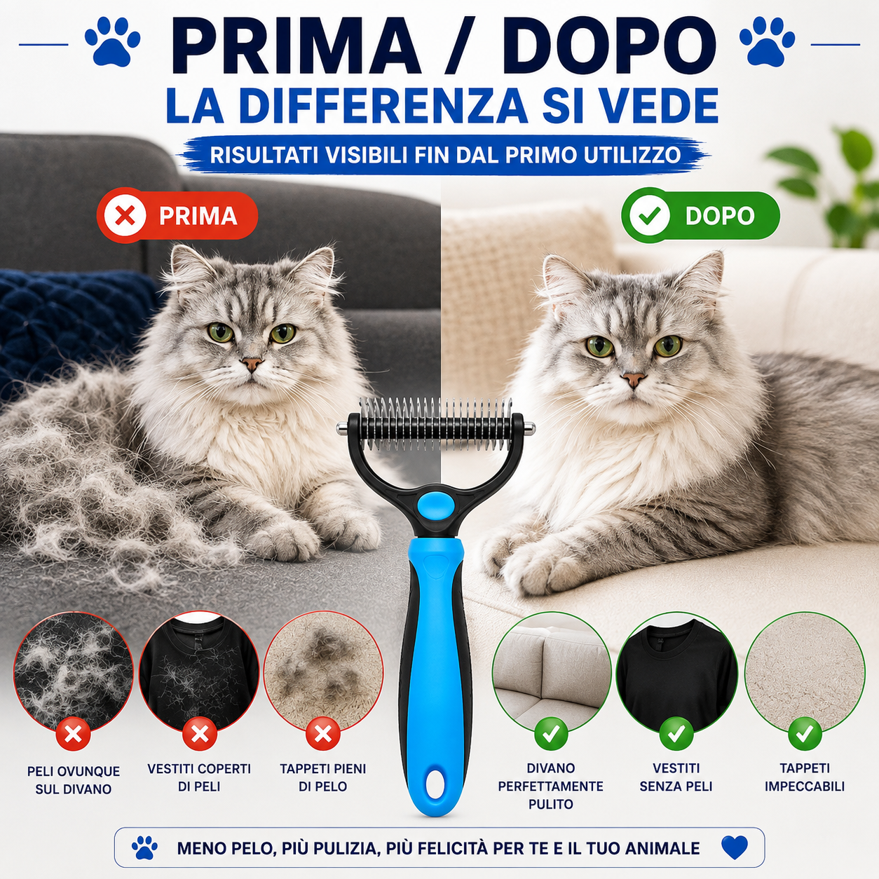 Motenco – Rimuove delicatamente il pelo morto