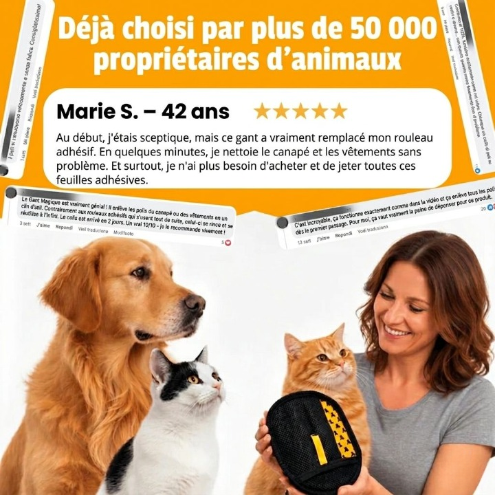 Poilnet™ – Gant Anti-Poils Réutilisable et Écologique
