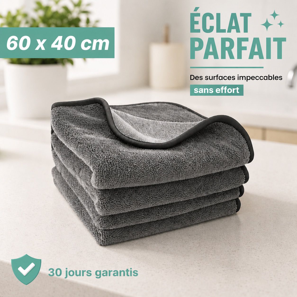 Chiffon AquaPure XL — Nettoyage sans traces, uniquement à l'eau