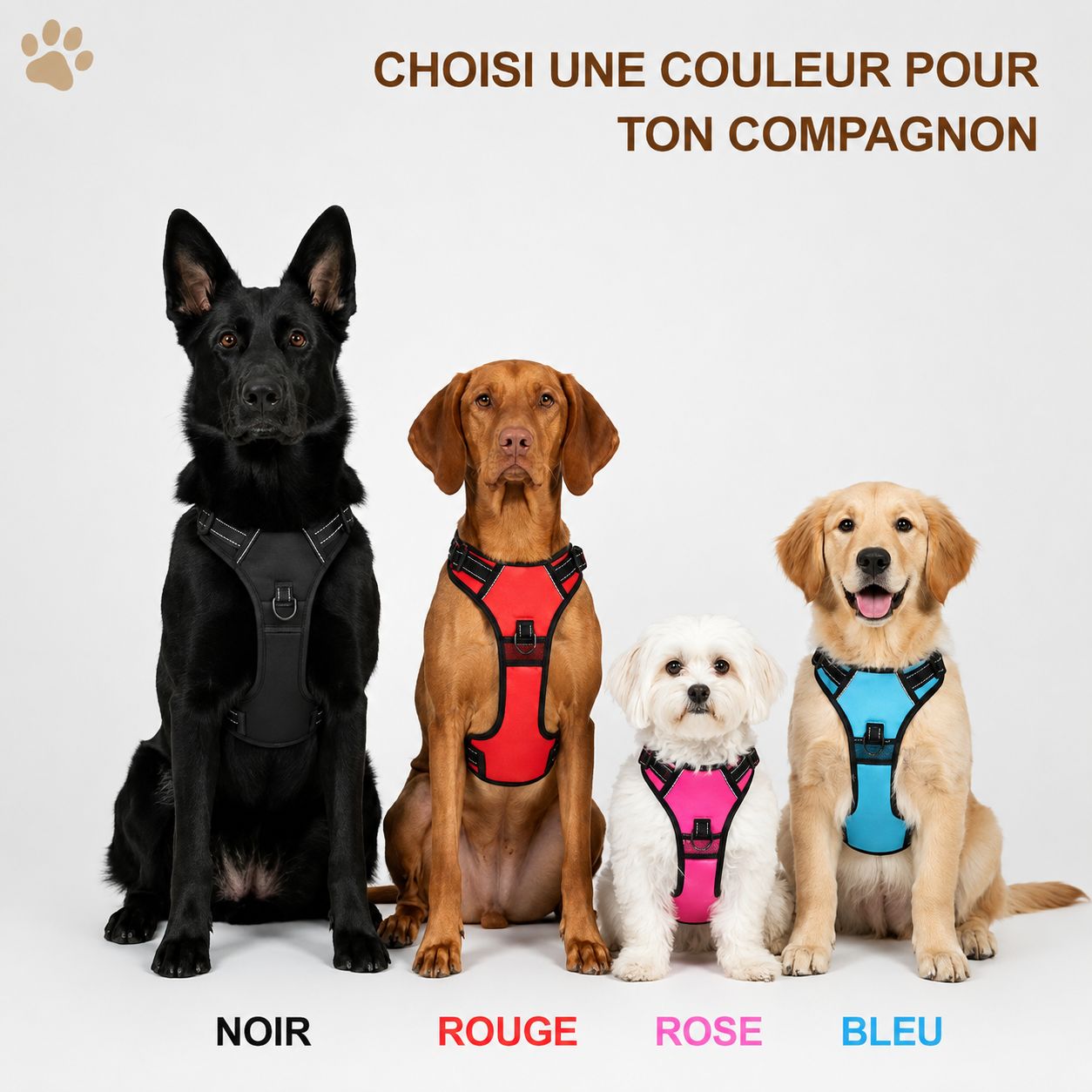 Harnais anti-traction pour chien Motenco